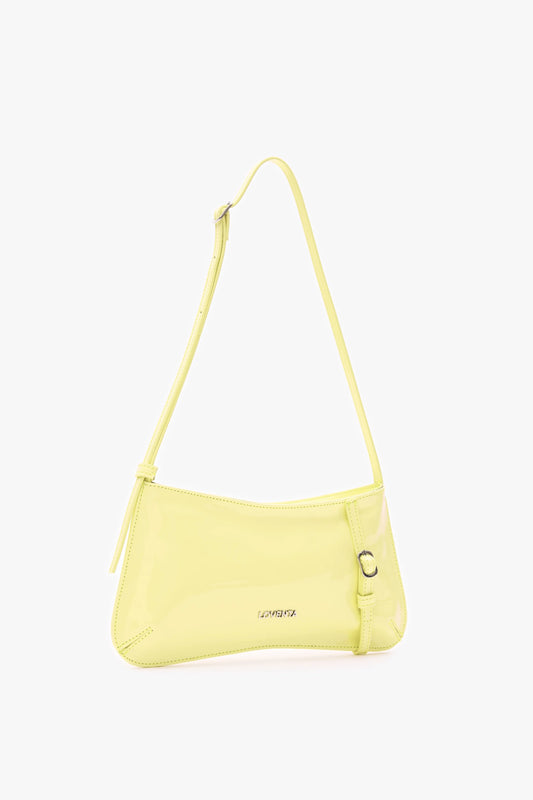 Loventa Shoulder Bag with Belt Detail Eleanor Patent Leather - Yellow
