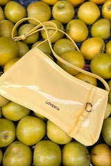 Loventa Shoulder Bag with Belt Detail Eleanor Patent Leather - Yellow