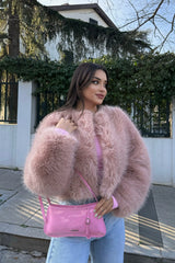 Loventa Shoulder Bag with Belt Detail Eleanor Pink