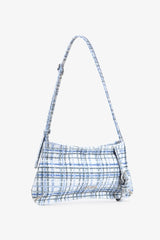 Loventa Kemer Detaylı Omuz Çantası Eleanor Tweed-Mavi