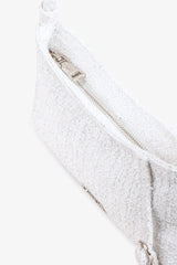 Loventa Shoulder Bag with Belt Detail Eleanor Tweed White