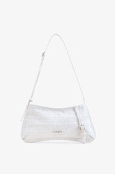 Loventa Shoulder Bag with Belt Detail Eleanor Tweed Beyaz