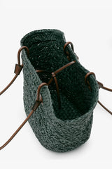 Loventa Wicker Basket Bag Alice Emerald