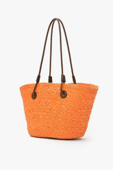 Loventa Wicker Basket Bag Alice Turuncu