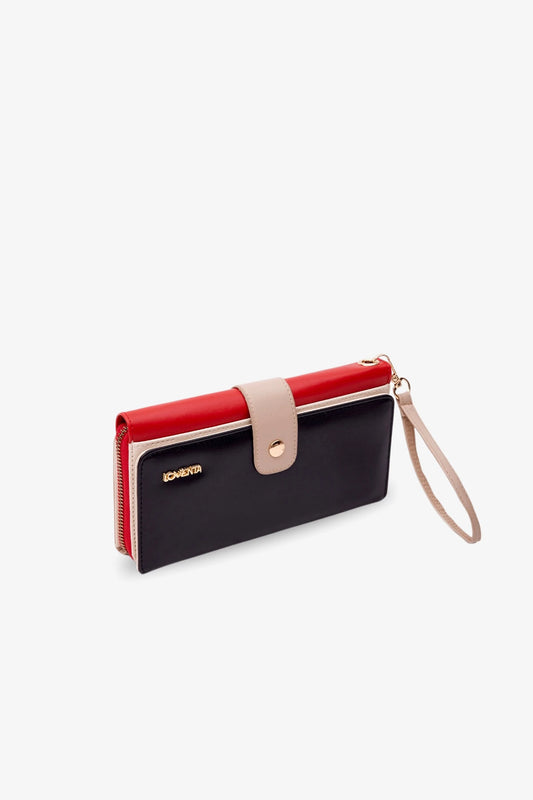 Loventa XL Renkli Cüzdan ve Clutch - Mix Siyah