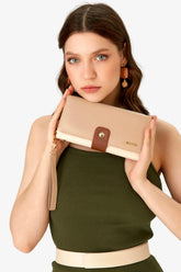 Loventa XL Colorful Wallet ve Clutch – Mix Taba