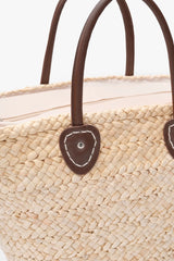 Loventa Zippered Straw Shoulder Bag Aten Beige