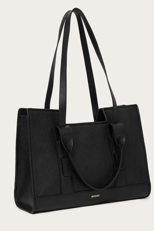 Magna Deri Tote Çanta - Siyah