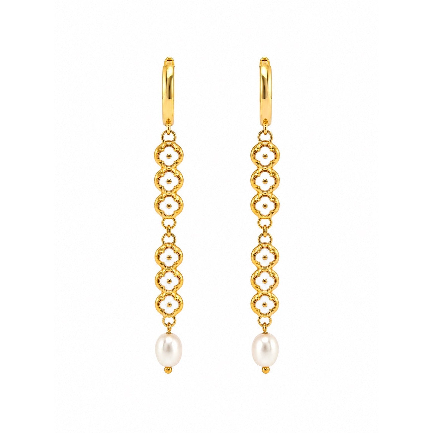 MAISON LYGOS MARGARITES ENAMEL EARRINGS