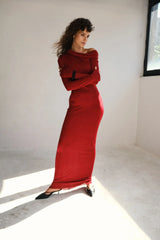 Manshet Cherise Maxi Elbise