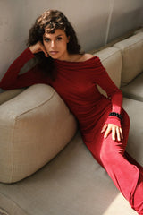 Manshet Cherise Maxi Elbise