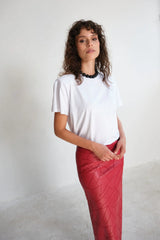 Manshet Nadine Skirt in Dark Cherry Cuir Etek