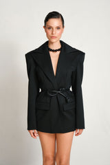 Manshet Amata Siyah Blazer