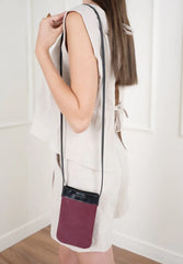 Mila Leather Phone Bag - Deep Red