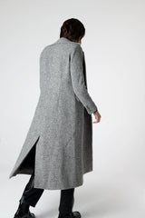 Peploum Adele Herringbone Coat Gray
