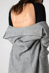 Peploum Adele Herringbone Coat Gray