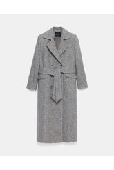 peploum Adele Herringbone Coat - Cool Gray