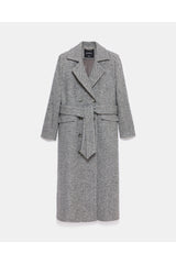 peploum Adele Herringbone Coat - Cool Gray