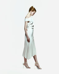 Peploum Ama Drapped Dress in White