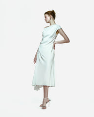 Peploum Ama Drapped Dress in White