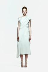 Peploum Ama Drapped Dress in White