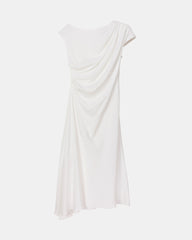 Peploum Ama Drapped Dress in White