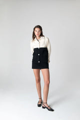 Peploum Anne Bouny Contrast Weaving Jacket