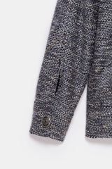 Peploum Carleen Textured Weaving Jacket Charcoal Gray