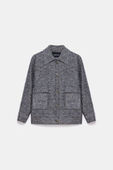 Peploum Carleen Textured Weaving Jacket Charcoal Gray