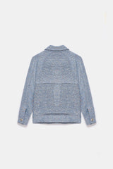 Peploum Carleen Textured Weaving Jacket Ice Blue