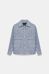 Peploum Carleen Textured Weaving Jacket Ice Blue