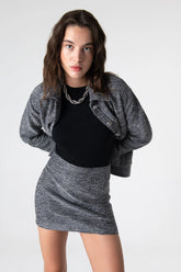 Peploum Carleen Textured Weaving Etek Anthracite Grey