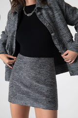 Peploum Carleen Textured Weaving Skirt Anthracite Grey