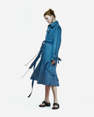 Peploum Ise Trenchcoat in Denim Blue