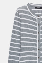 Peploum Marianne Stripe Maxi Elbise - Soğuk Gri