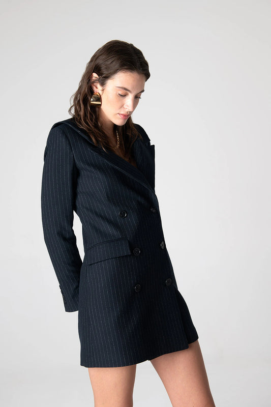 Peploum Mary Lacy Pinstripe Jacket