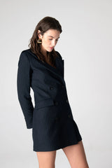 Peploum Mary Lacy Pinstripe Jacket