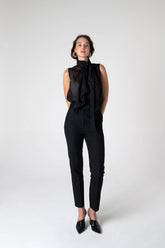 Peploum Mary Lacy Slim Fit Pantolon Siyah