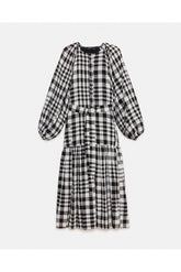 peploum Mie Dress in Checkered Pattern