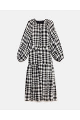 peploum Mie Dress in Checkered Pattern