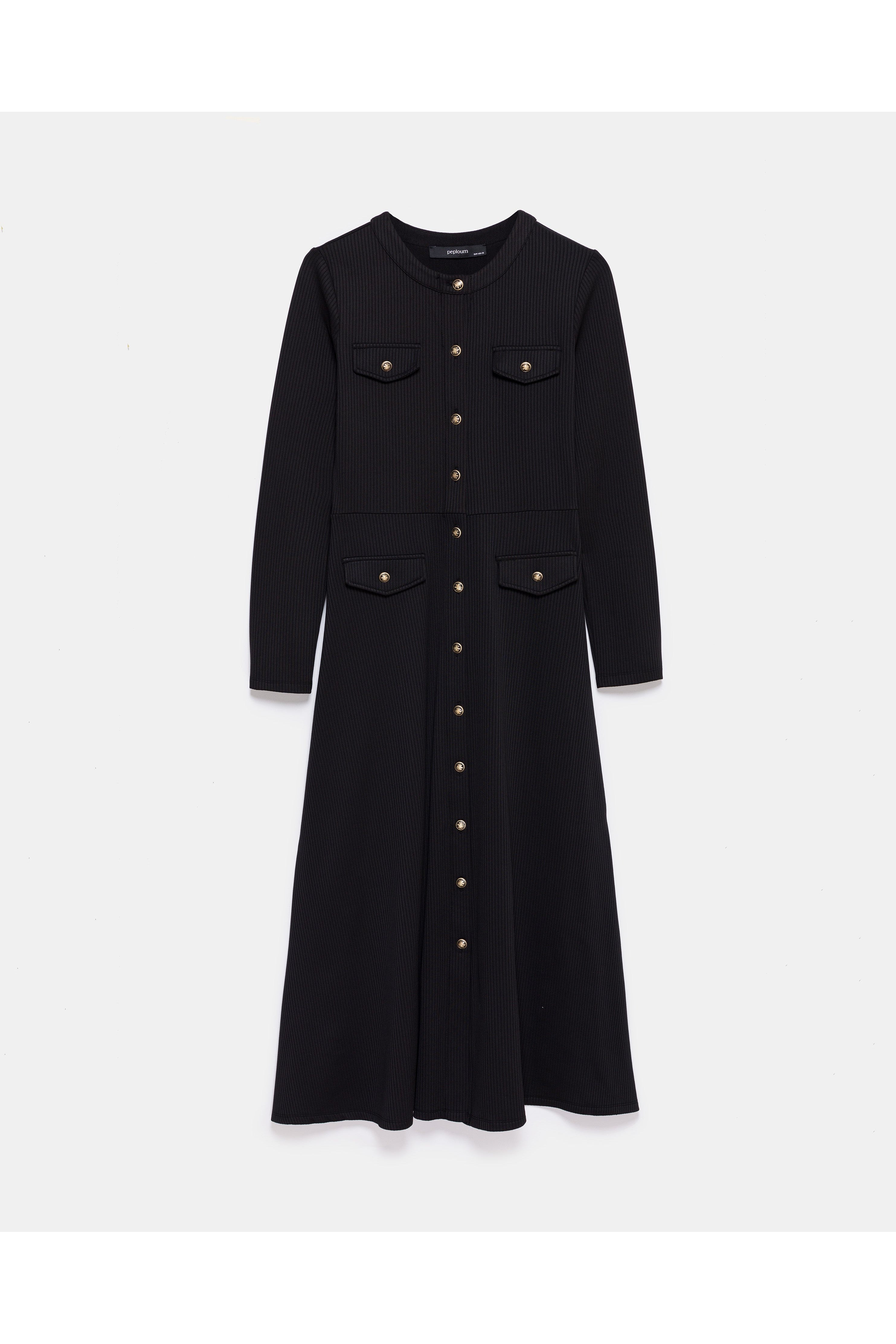 peploum Regina Maxi Dress - Black