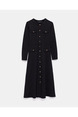 peploum Regina Maxi Dress - Black