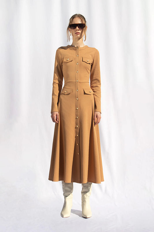 Peploum Regina Maksi Elbise Cinnamon