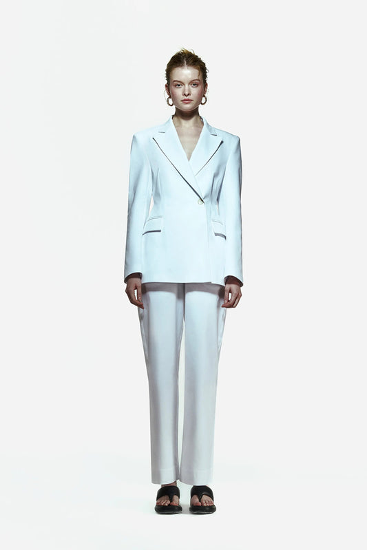 Peploum Toba Jacket in Coral White