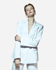 Peploum Toba Jacket in Coral White