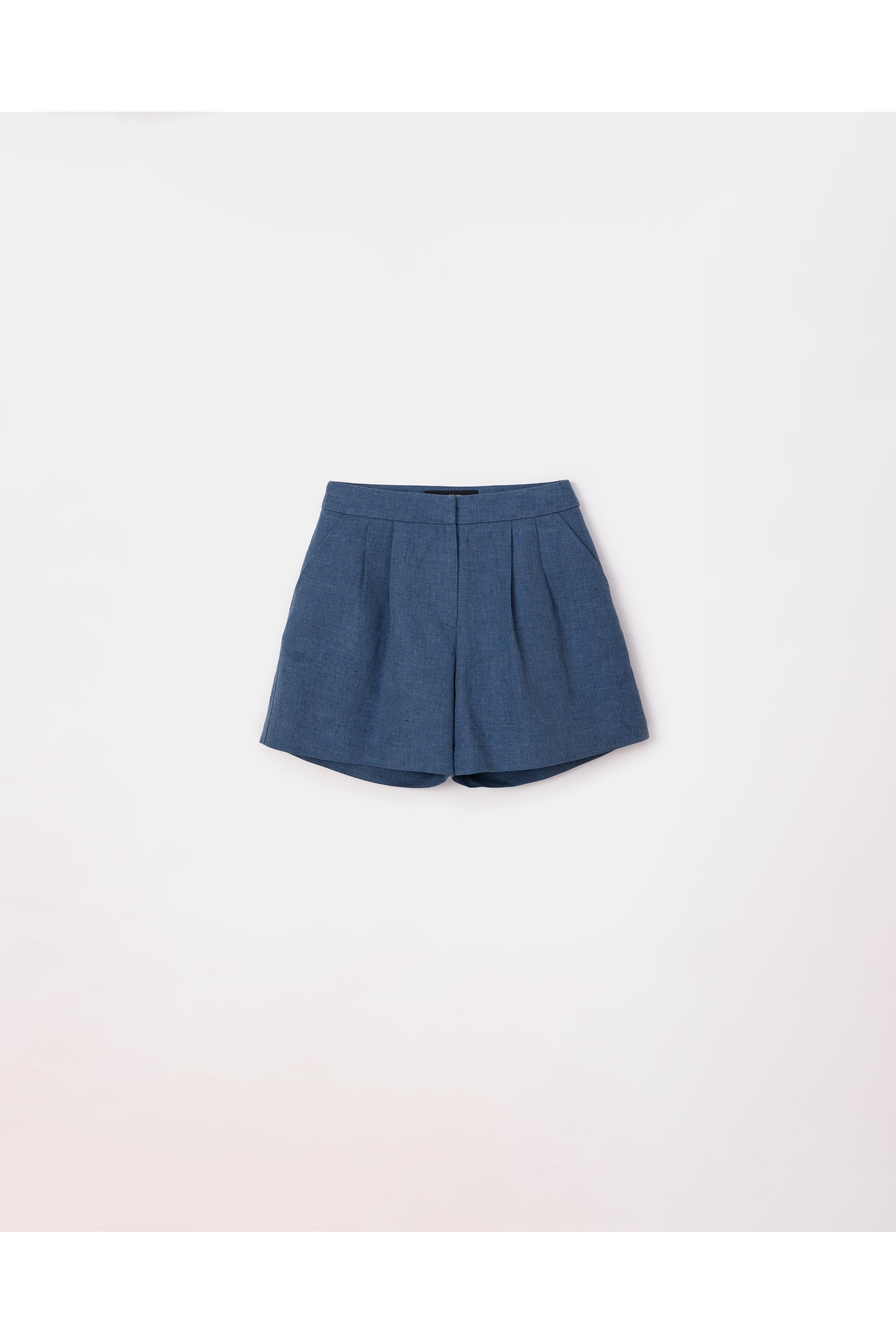 peploum Toba Shorts in Denim Blue