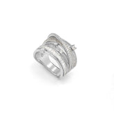 SooSilkyGems MULTI ROW BAGUETTE AND ROUND STONE RING