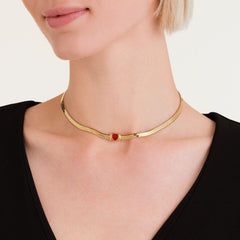 ROSEFIELD JNSRG.J1004 Kalp Yakut Çelik Kolye