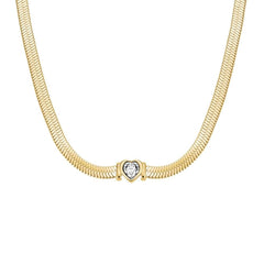 ROSEFIELD JNSWG.J1002 Kalp Kristal Taş Çelik Kolye