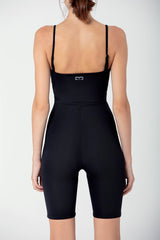 Wear Three Points Black Adjustable Strap Mini Jumpsuit